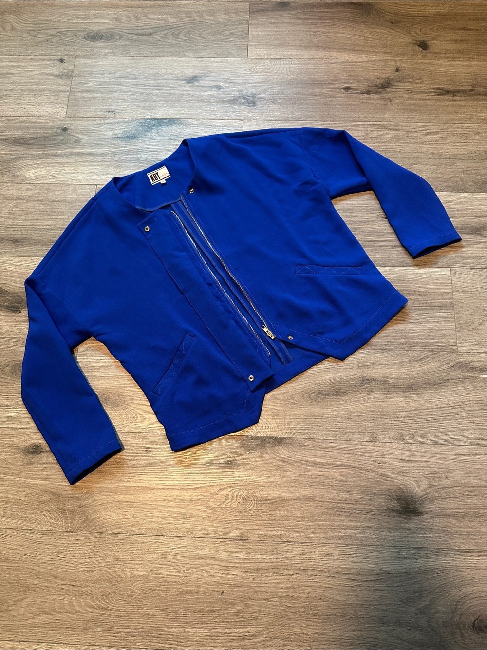 Kut from the Kloth Royal Blue Zip-Front Women's Blazer